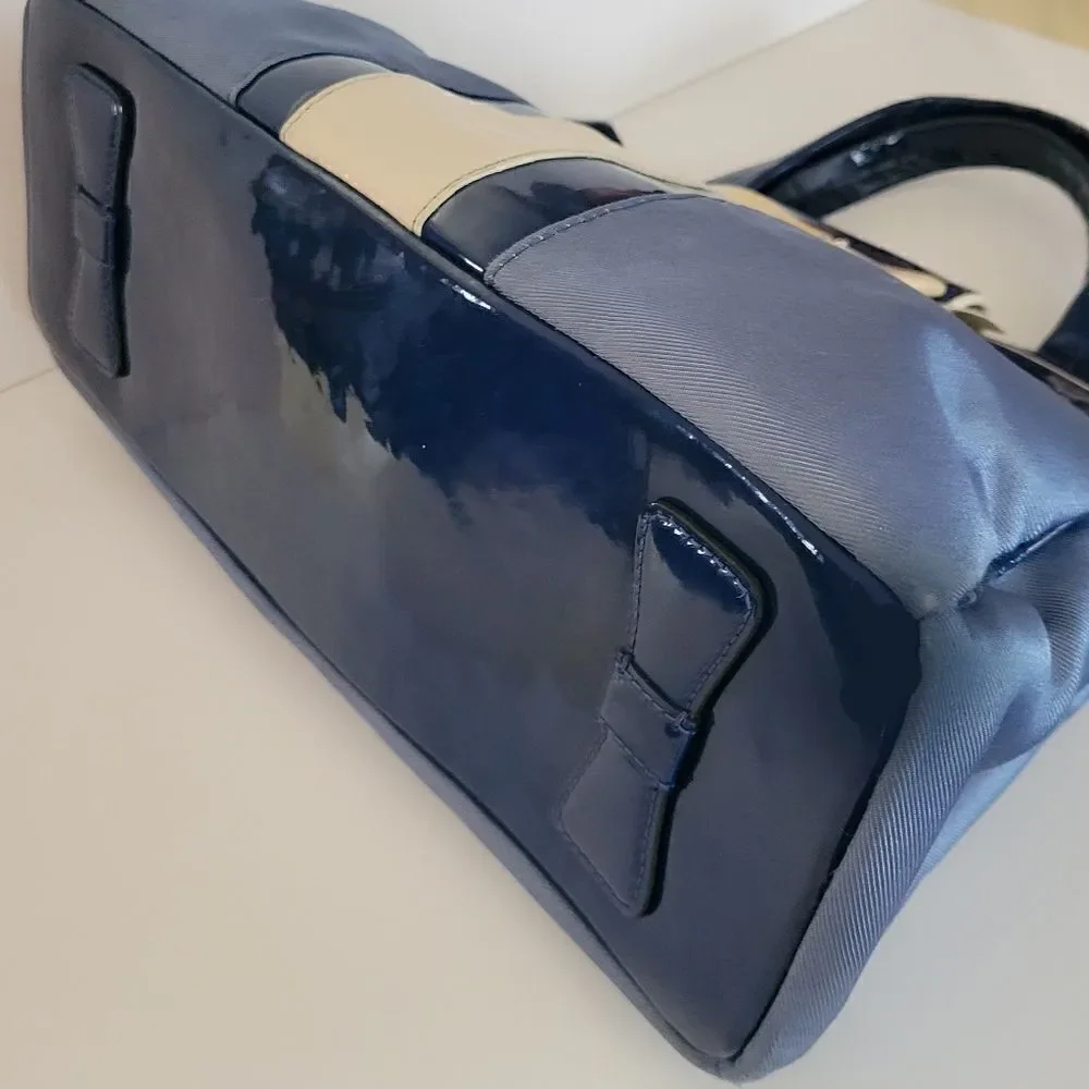 My Flat In London Ashby Small Handheld Blue Satchel
